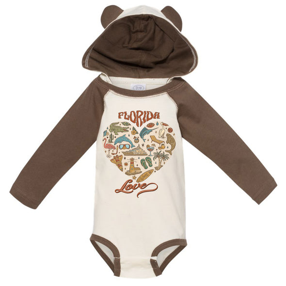 Florida Love Hooded Baby Onesie