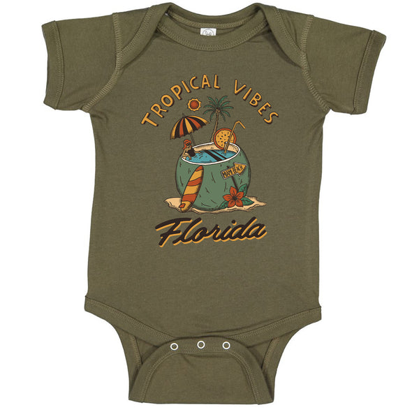 Tropical Vibes Florida Baby Onesie