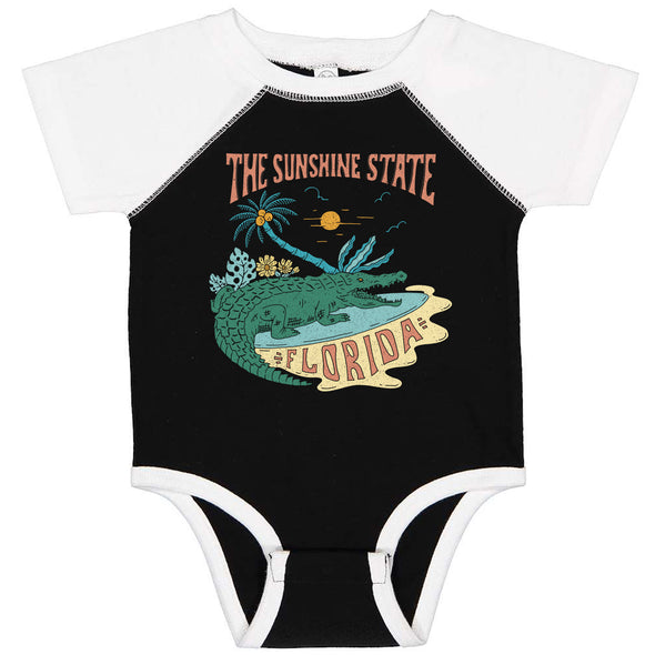 The Sunshine State Florida Baseball Baby Onesie