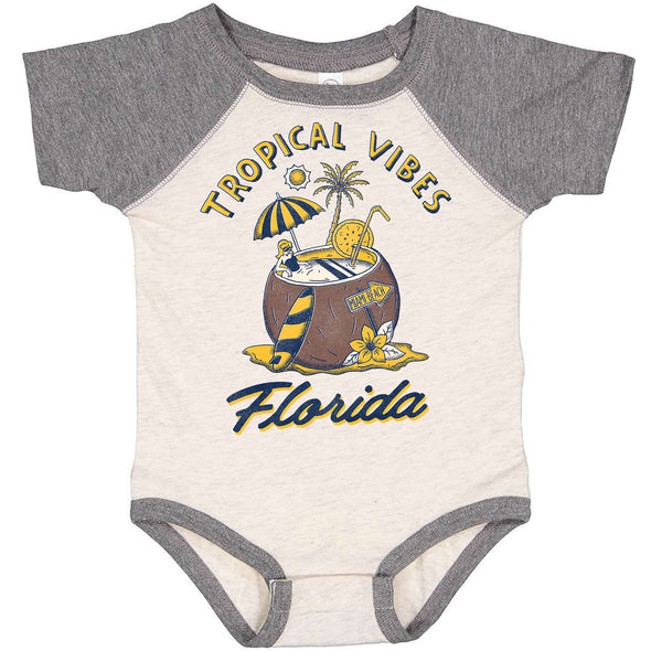 Tropical Vibes Florida Baseball Baby Onesie