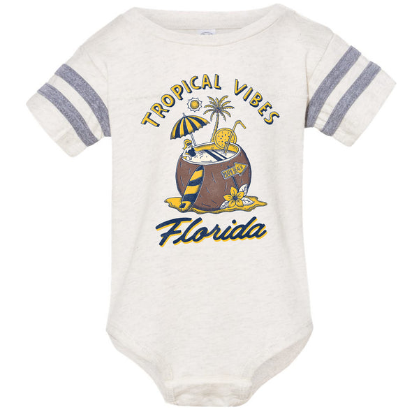 Tropical Vibes Florida Stripes Baby Onesie