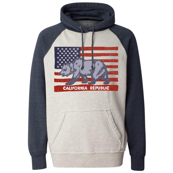 American California Flag Raglan Hoodie-CA LIMITED