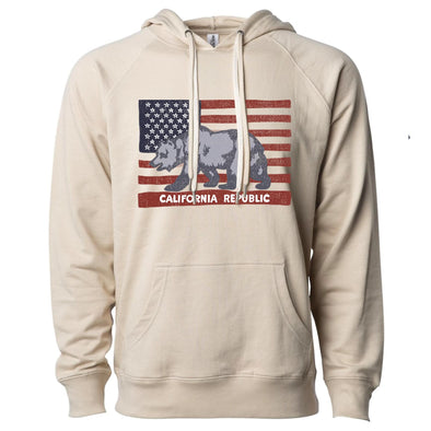 American California Flag Sand Raglan Hoodie-CA LIMITED