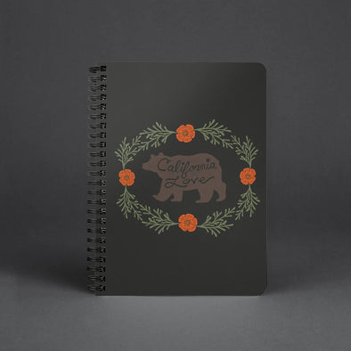 Bear CA Love Black Spiral Notebook-CA LIMITED