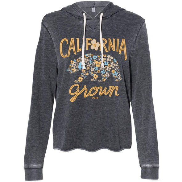 Bear Poppy Blossom Burnout Hoodie-CA LIMITED