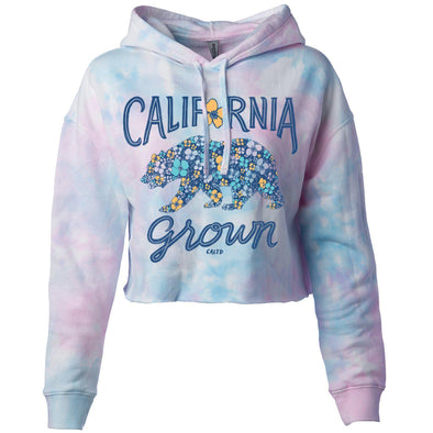 Bear Poppy Blossom Cropped Hoodie-CA LIMITED