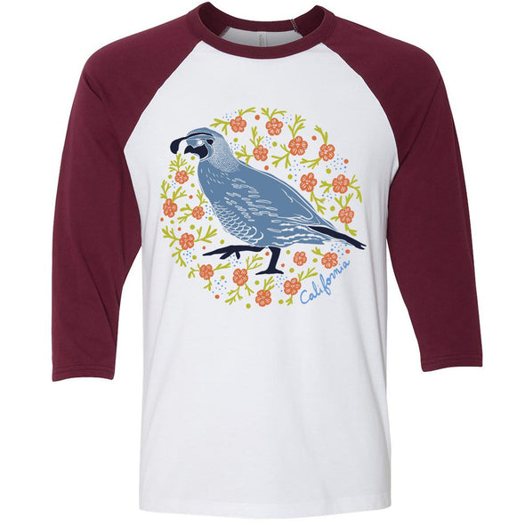 CA Poppy Quail Baseball Tee-CA LIMITED