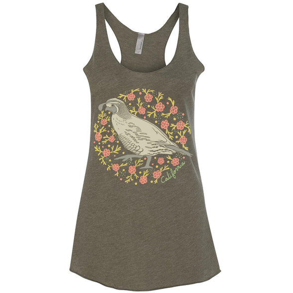 CA Poppy Quail Racerback Tank-CA LIMITED