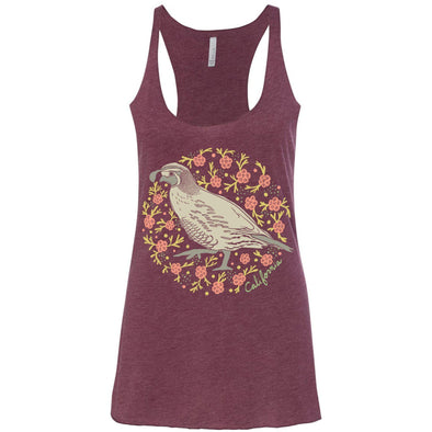 CA Poppy Quail Racerback Tank-CA LIMITED