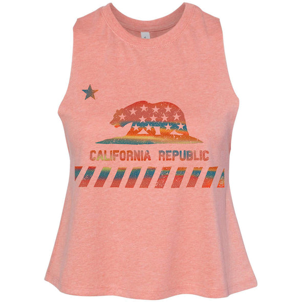 CA Star Flag Cropped Tank-CA LIMITED