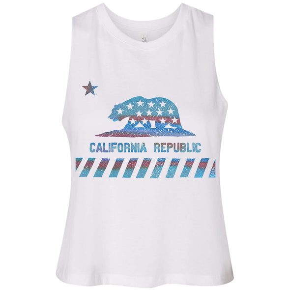 CA Star Flag Cropped Tank-CA LIMITED