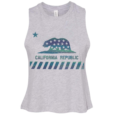 CA Star Flag Cropped Tank-CA LIMITED