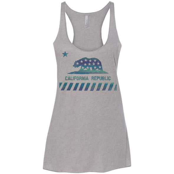 CA Star Flag Racerback Tank-CA LIMITED