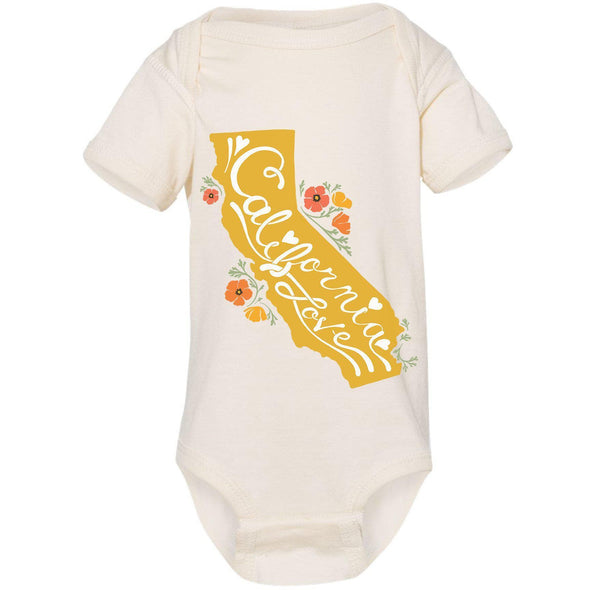 CA State With Poppies Baby Onesie-CA LIMITED