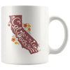 CA State With Poppies Maroon Mug-CA LIMITED