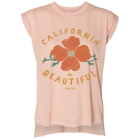 Cali Beautiful Rolled Sleeve Tank-CA LIMITED