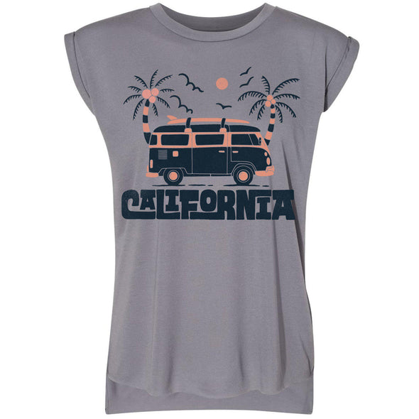 Cali Van Rolled Sleeve Tank-CA LIMITED