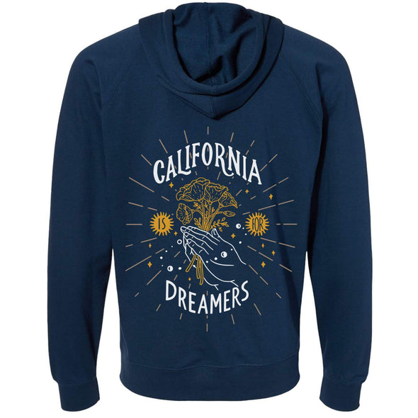 California Dreamers Raglan Zip Up Hoodie-CA LIMITED