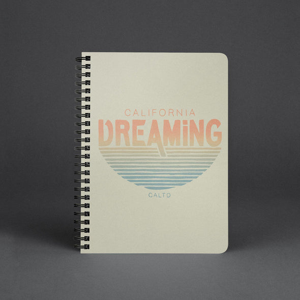 California Dreaming Stripes Cream Spiral Notebook-CA LIMITED