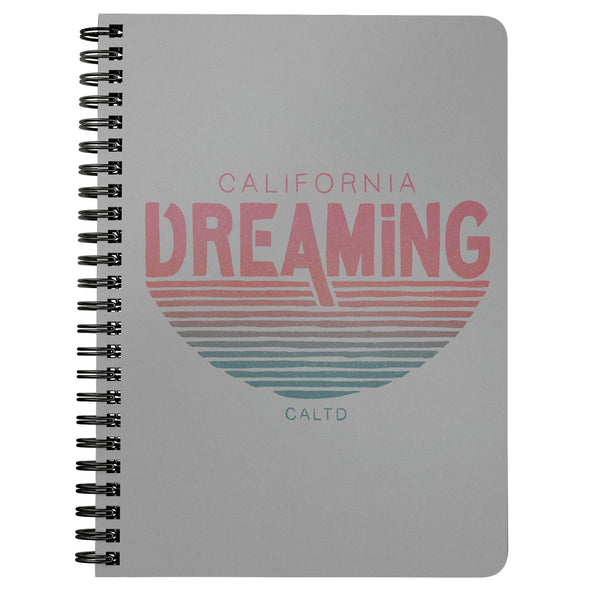 California Dreaming Stripes Grey Spiral Notebook-CA LIMITED