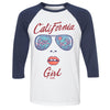 California Girl Glasses Baseball Tee-CA LIMITED