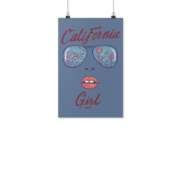 California Girl Glasses Blue Poster-CA LIMITED