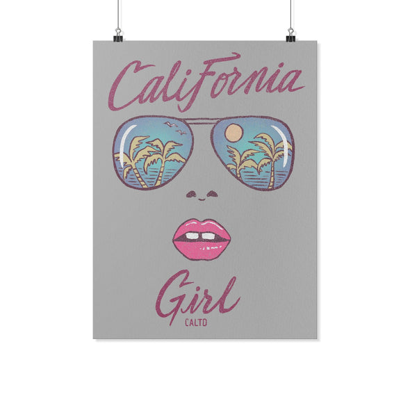 California Girl Glasses Grey Poster-CA LIMITED