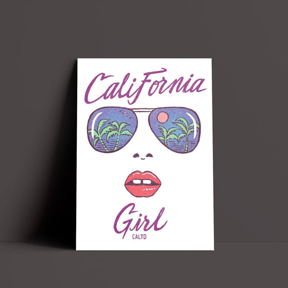 California Girl Glasses White Poster-CA LIMITED