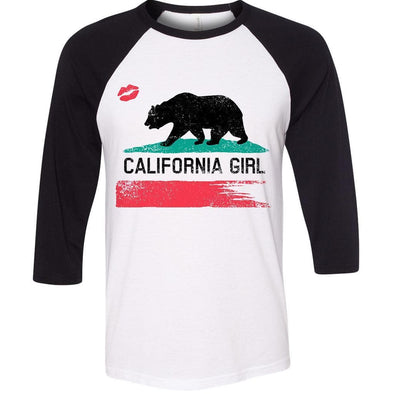 California Girl Unisex Black Baseball Tee-CA LIMITED