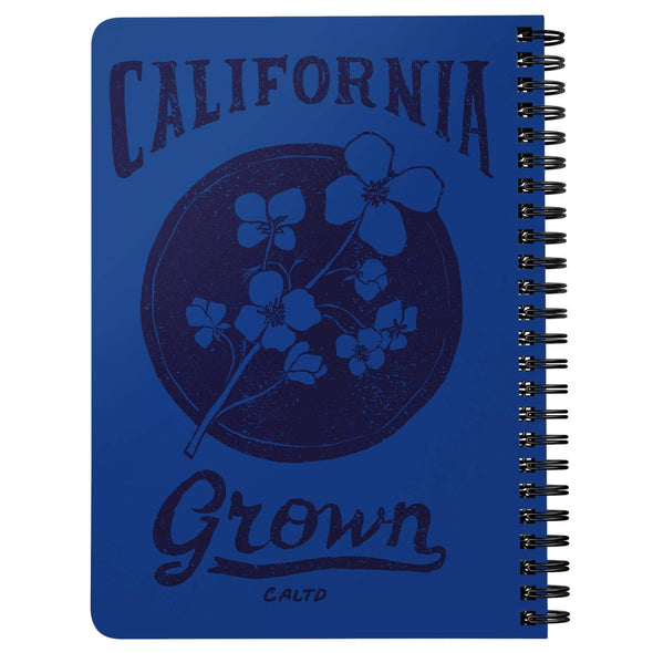 California Grown Circle Blue Spiral Notebook-CA LIMITED