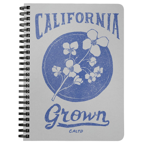 California Grown Circle Grey Spiral Notebook-CA LIMITED