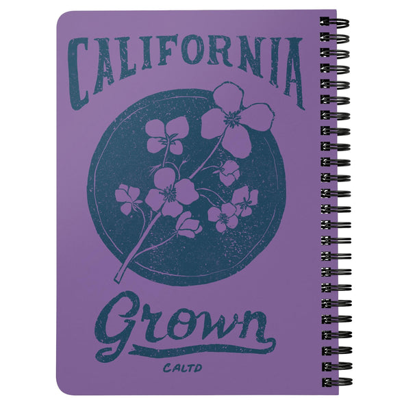 California Grown Circle Light Purple Spiral Notebook-CA LIMITED