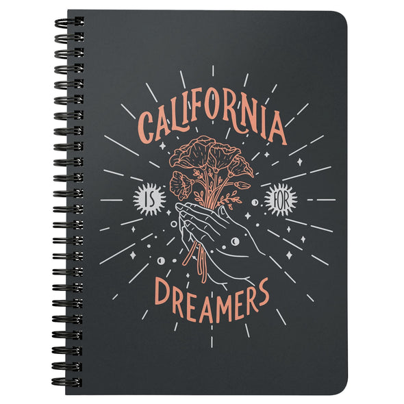 California Is For Dreamers Black Spiral Notebook-CA LIMITED