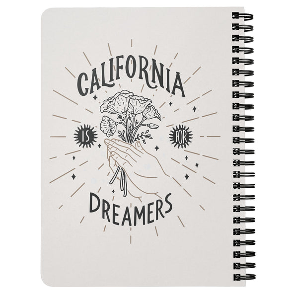 California Is For Dreamers Light Grey Spiral Notebook-CA LIMITED