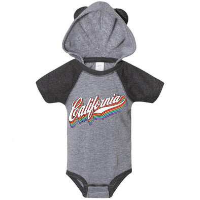 California Rainbow Hooded Baby Onesie-CA LIMITED