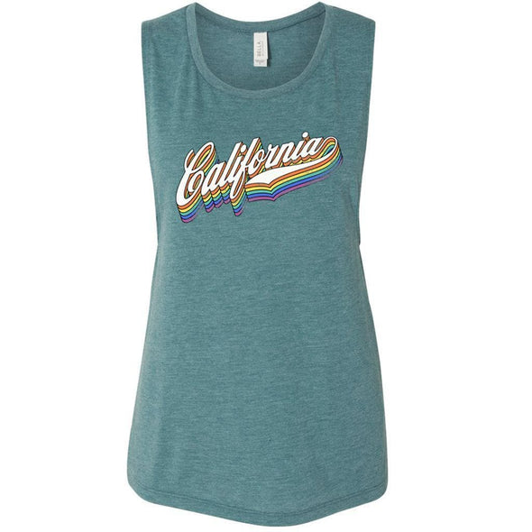 California Rainbow Muscle Tank-CA LIMITED