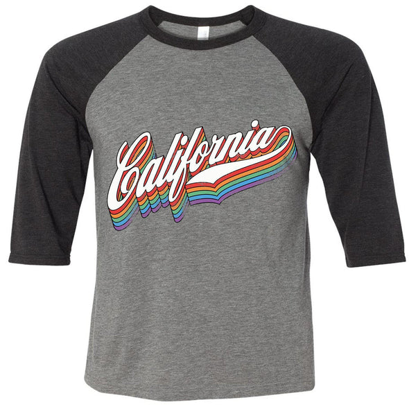 California Rainbow Toddler Baseball Tee-CA LIMITED