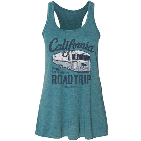 California Roadtrip teal Racerback Tank-CA LIMITED