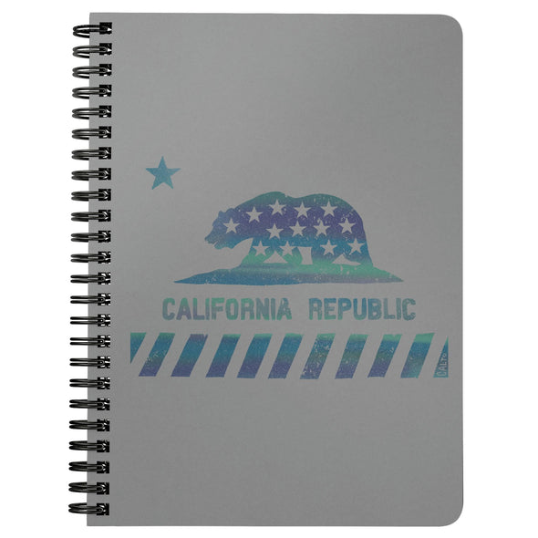 California Star Flag Grey Spiral Notebook-CA LIMITED