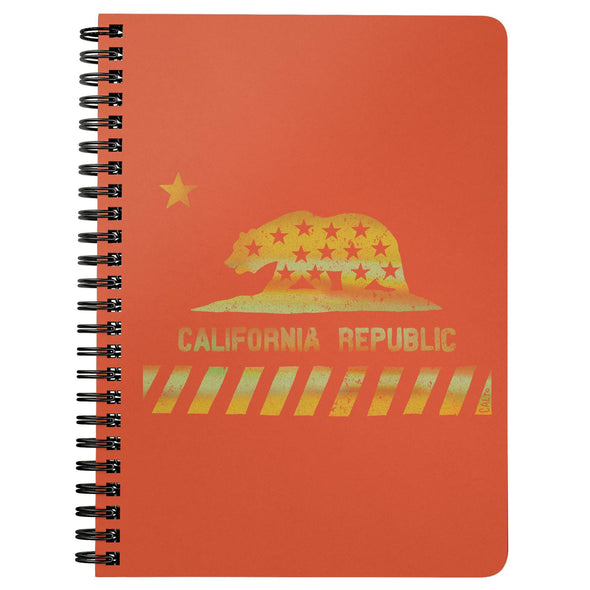 California Star Flag Orange Spiral Notebook-CA LIMITED