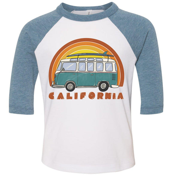 California Surf Van Toddler Baseball Tee-CA LIMITED