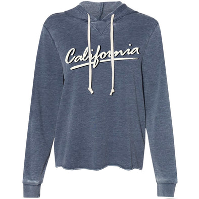 California Swoosh Blue Burnout Hoodie-CA LIMITED