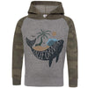 California Whale Raglan Toddlers Hoodie-CA LIMITED