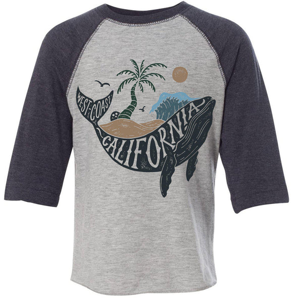 California Whale Toddler Baseball Tee-CA LIMITED