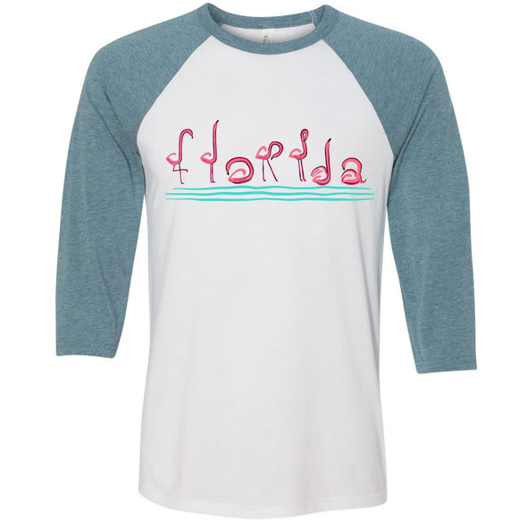 Curvy Flamingos FL Baseball Tee-CA LIMITED