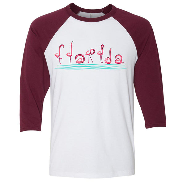 Curvy Flamingos FL Baseball Tee-CA LIMITED