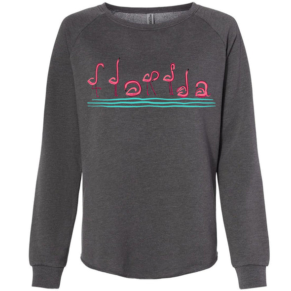 Curvy Flamingos FL Crewneck Sweatshirt-CA LIMITED