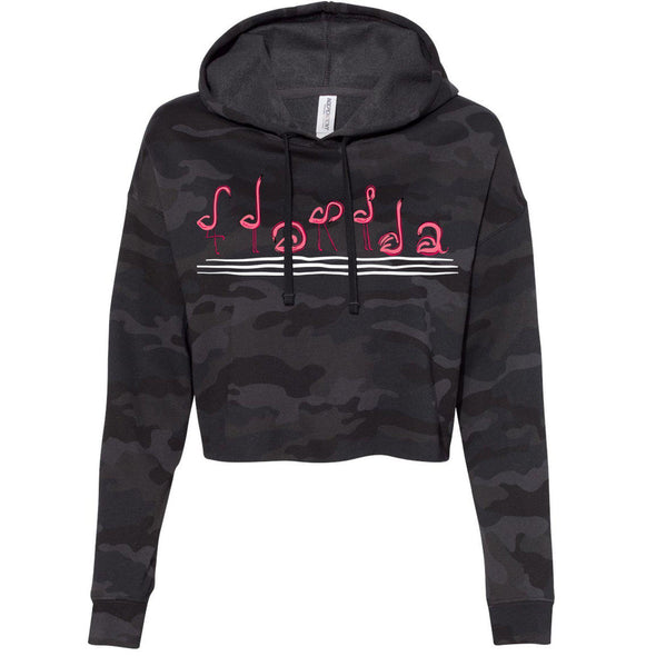 Curvy Flamingos FL Cropped Hoodie-CA LIMITED