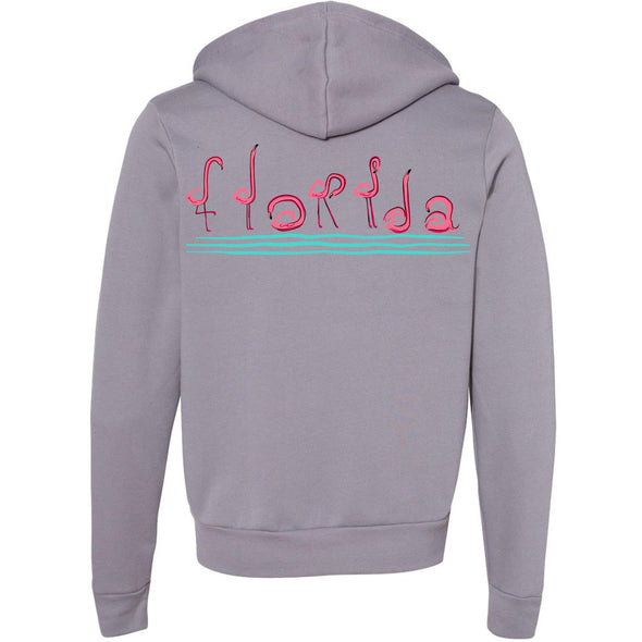 Curvy Flamingos FL Zipper Hoodie-CA LIMITED