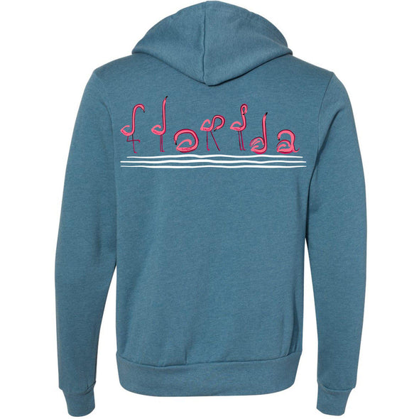 Curvy Flamingos FL Zipper Hoodie-CA LIMITED